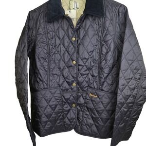 Barbour Summer Liddesdale Quilted Quilt Dark Navy Jacket Size 10 Womens
